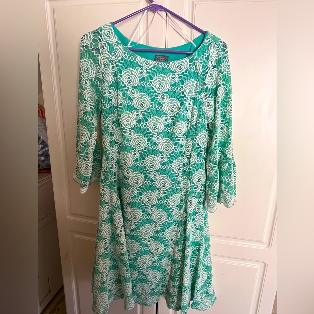 Rabbit Rabbit Rabbit Green Lace Tea Party Dress - Size 12